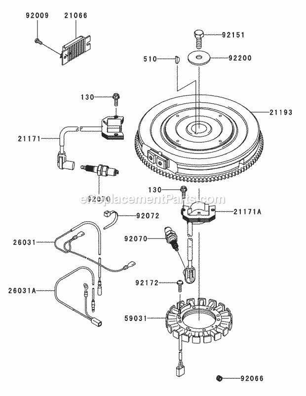 Kawasaki Fxt00v-Bs04 Electric Equipment Diagram and Parts List for S7237-KW 53AP8DU8750 Cub Cadet Sprayer